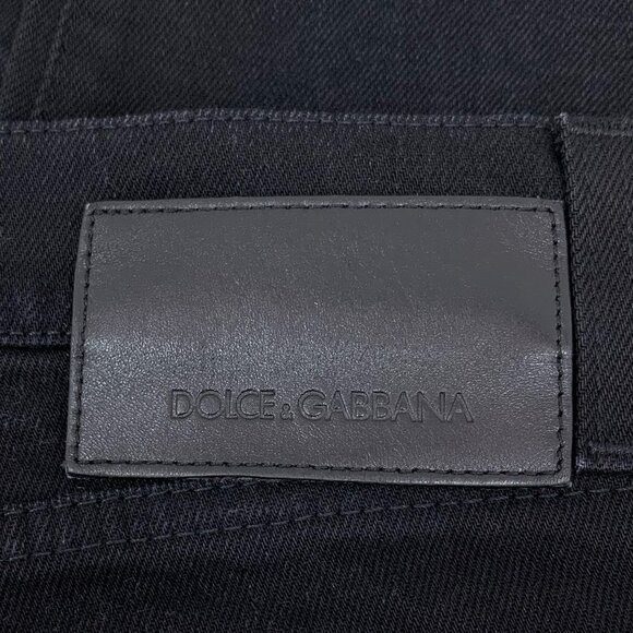 Dolce & Gabbana Black Denim Slim-Fit Stretch Jeans Size 44 Mens Cotton Blend - Picture 5 of 8
